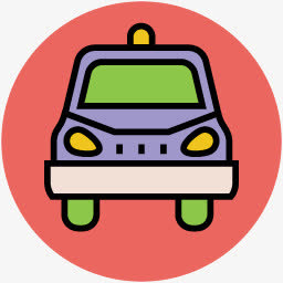 手绘图片可爱卡通图标矢量图 汽