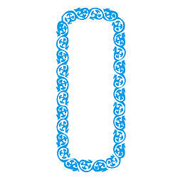 矢量蓝色跑道形边框竖框