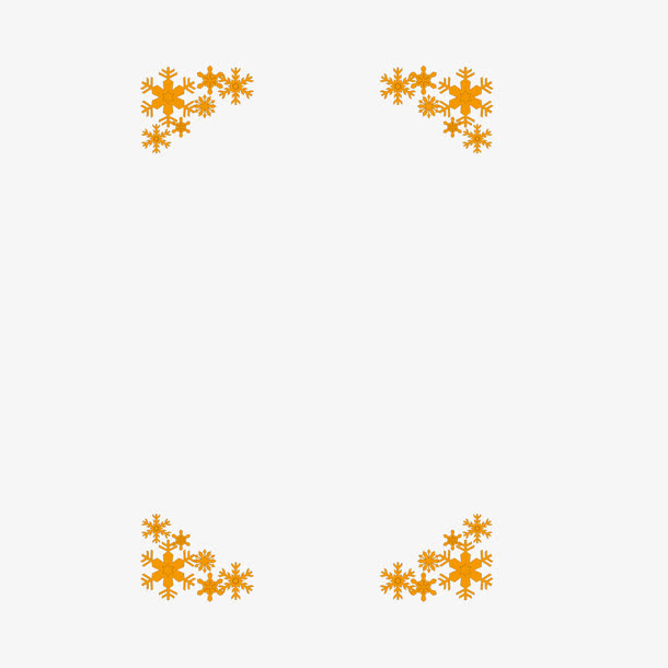 矢量黄色四角雪花竖边框