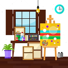 创意私人艺术工作室矢量图