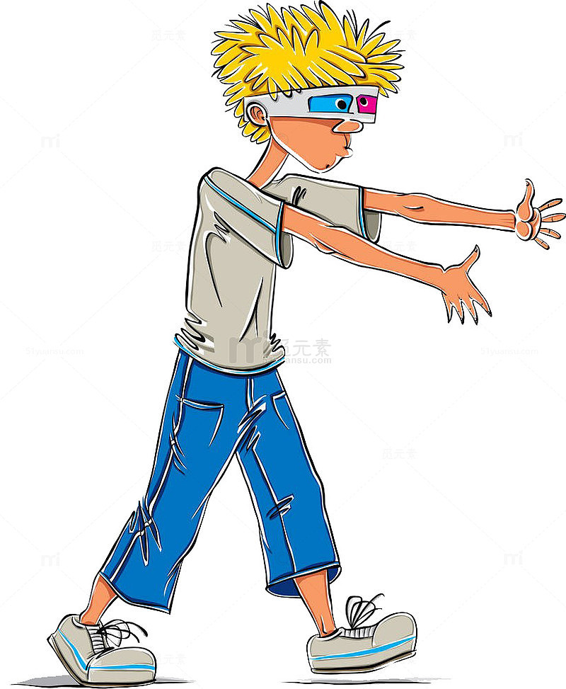 戴眼镜的男孩