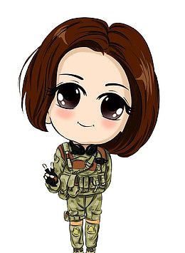 特种兵女兵手势素材