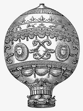 素描复古热气球