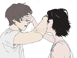 捂住眼睛的情侣