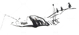 国画水墨垂钓