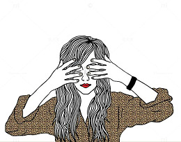 捂住眼睛的女人