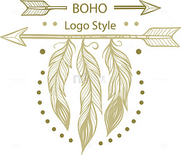 挂在箭头上的羽毛LOGO