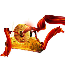 金钱飘带黄金银行宣传