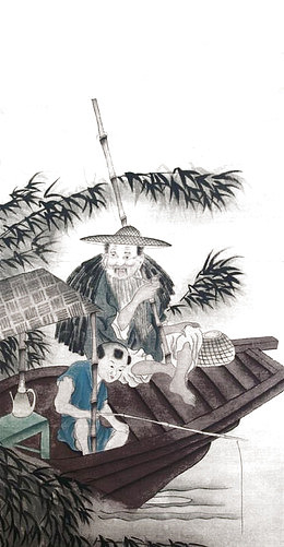 中国风水墨垂钓