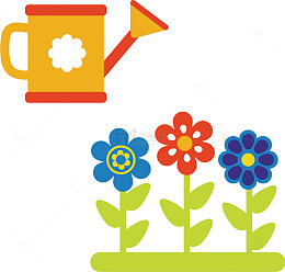 浇花免扣矢量透明图