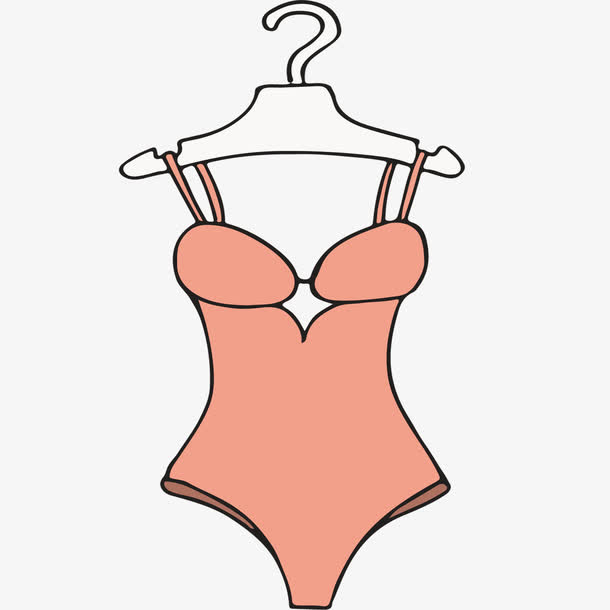 矢量橙色泳衣素材