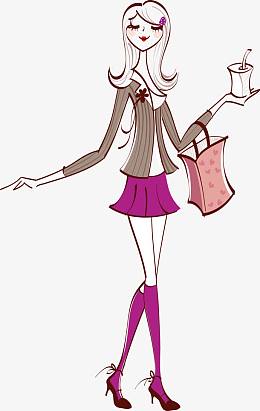 时尚女郎插画素材_时尚女郎插画png图片下载_觅元素