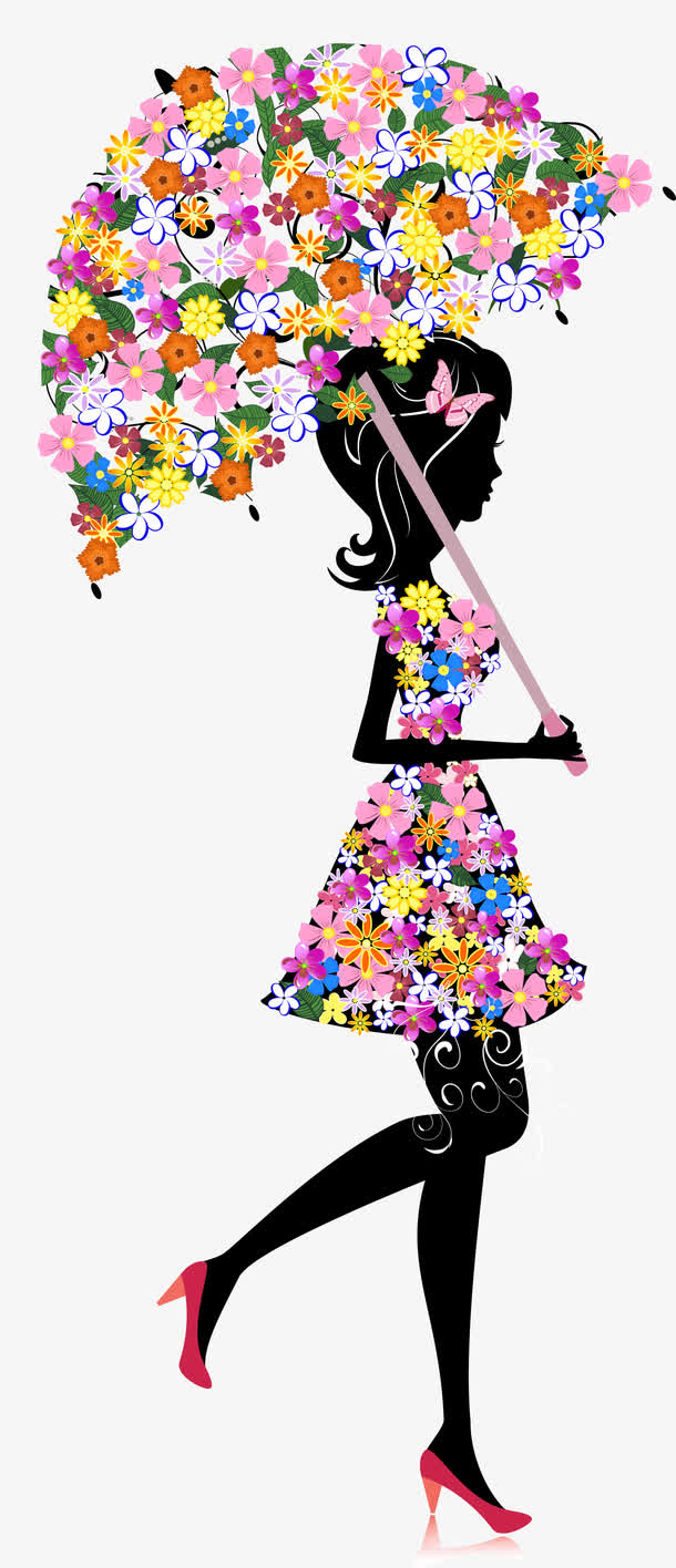 卡通手绘创意时尚女孩