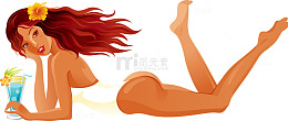 外国女孩装饰图案