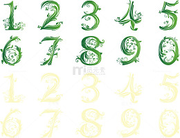植物花纹数字