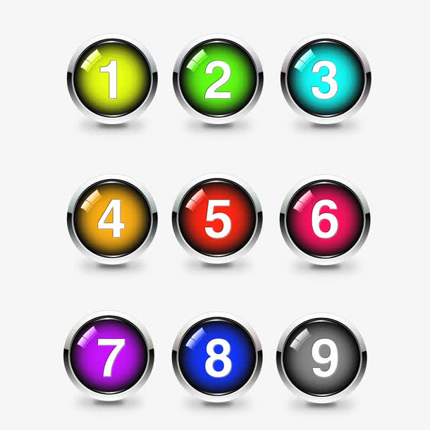 彩色阿拉伯数字