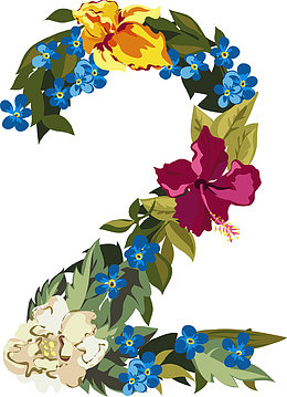 创意数字花环字