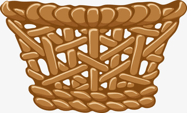 咖啡色卡通竹篮