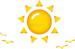 卡通几何太阳图案