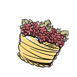 手绘一篮葡萄