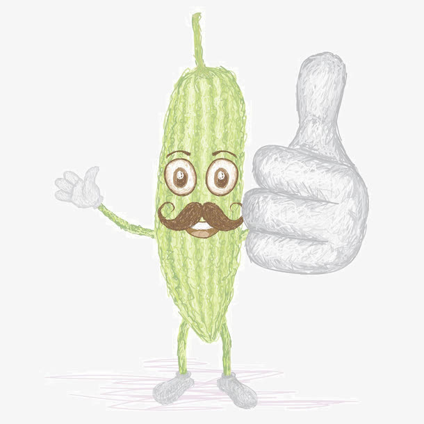 手绘丝瓜卡通形象