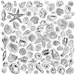 水墨画贝壳插图