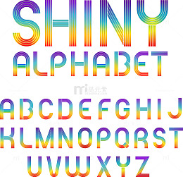 矢量彩色字母表