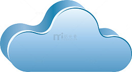 蓝色矢量云端素材