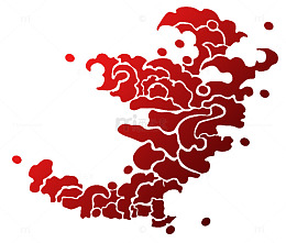 国风渐变红色云纹