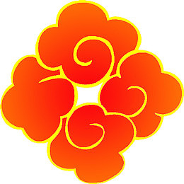 国风红色渐变云纹