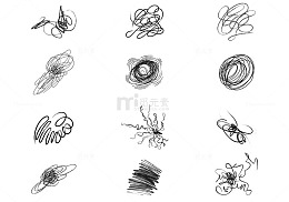 笔触感潦草手绘线团