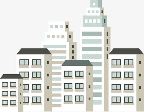 5d立体建筑美png住宅小区建筑png卡通风城市公园大树下的男女aipng