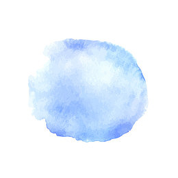 水彩蓝色花瓣墨迹