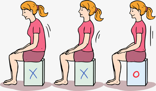 女性坐姿示意图