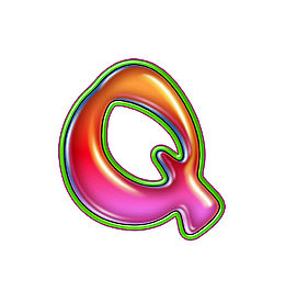 渐变红圆字母q