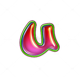 渐变红圆字母u