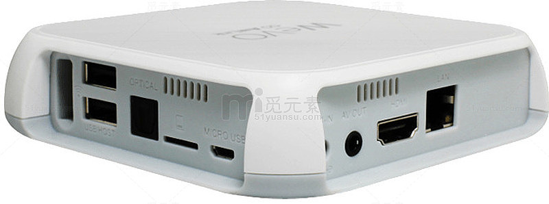 白色机顶盒背后