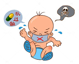 受皮肤过敏困扰的婴儿