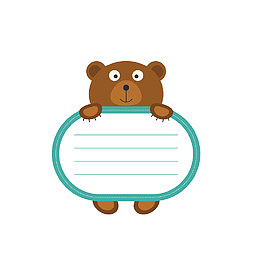 卡通小熊边框矢量图