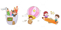 卡通小孩插画图片