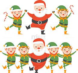 矢量圣诞老人与小朋友