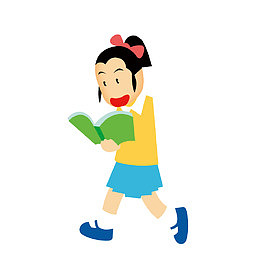 卡通学习小朋友