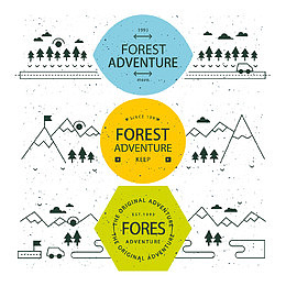 手绘森林探险矢量图