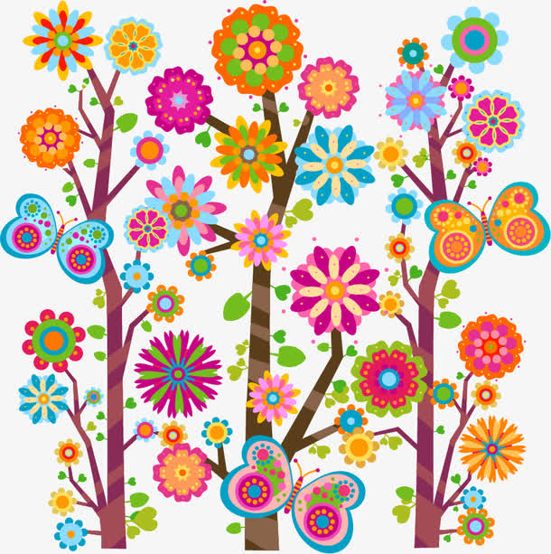 卡通树矢量图片