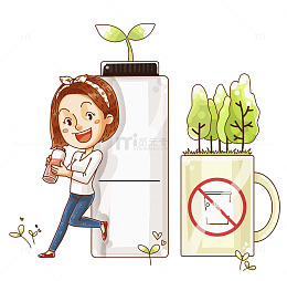 靠着冰箱的女人