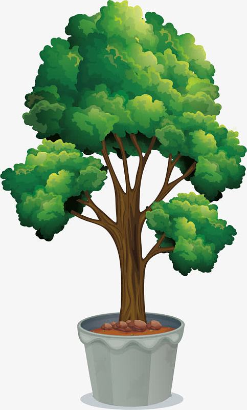 绿色卡通树木png创意卡通树木png漂亮榕树png大树png