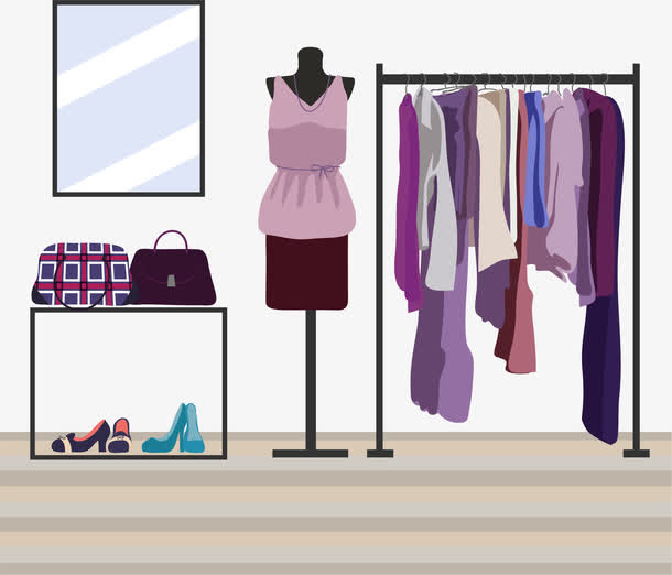 矢量手绘衣橱