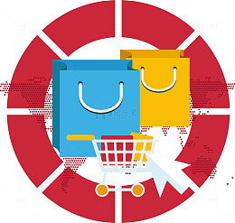 红色地图背景购物免费素材