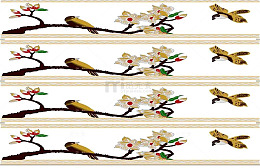 小花和小鸟手绘几何