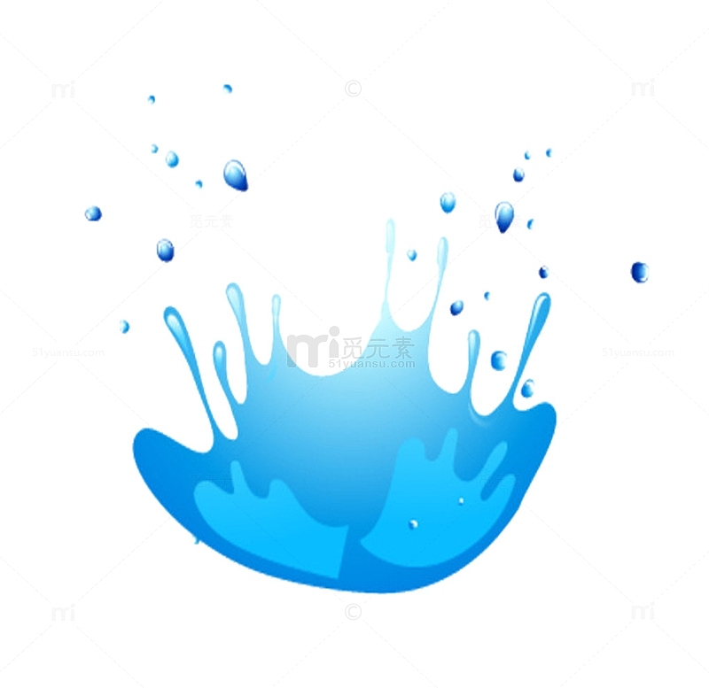 蓝色喷洒的水